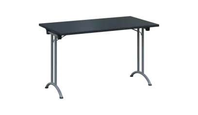 SLA 125 lak skládací jednací stůl 1250x700, deska 25 mm, podnož stříbrný lak, deska antracit